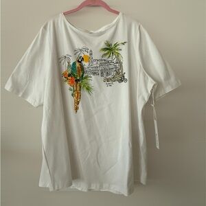 🆕 Chico’s Periwinkle Place in Sanibel, FL white t-shirt *NWT* $69.50 size: XXL